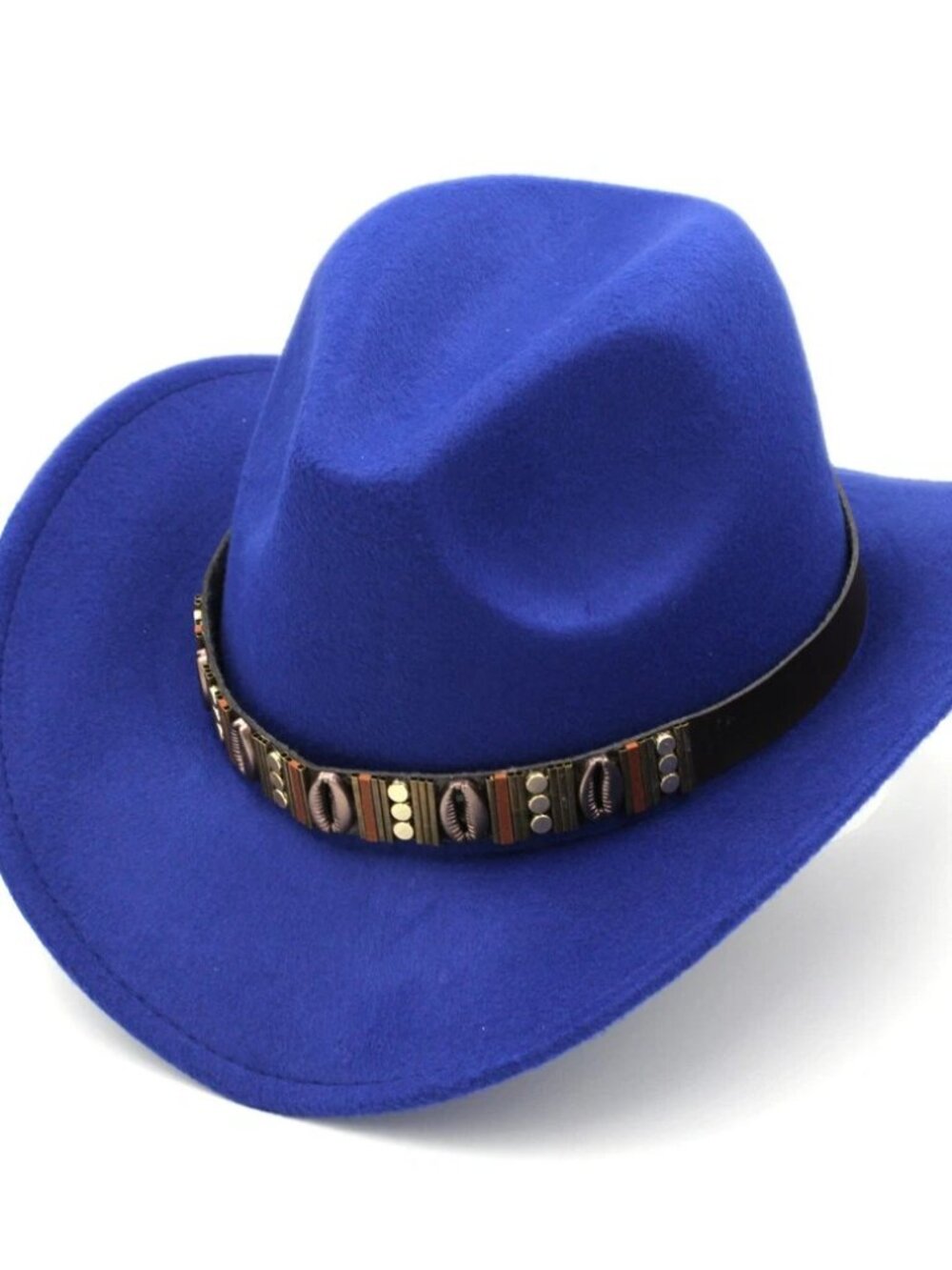 Blue Western Cowboy Hat Wide Brim Ranch Rodeo Cowgirl Festival Boho Costume Hat